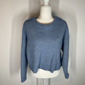 American Eagle Blue Cropped Crewneck Sweater size Large